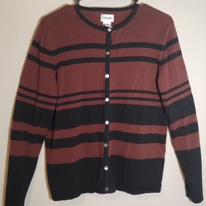 Liz Baker Brown/Black Striped Cardigan